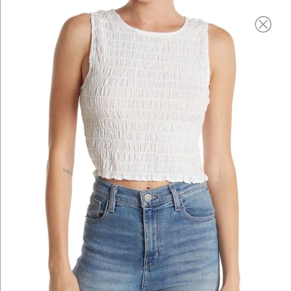 NWT MELROSE AND MARKET white cotton top XL 